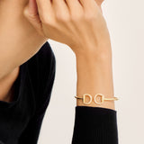 Connection Bangle in Yellow Gold with White Diamonds