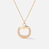 Connection Necklace in Yellow Gold with White Diamonds look