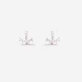 Cuddle Ear Jackets in White Gold with White Diamonds