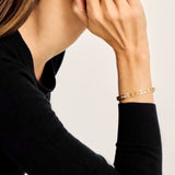 Challenge Bangle in Yellow Gold Demi Pavé with White Diamonds