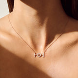 Challenge Necklace in 18K Gold with White Diamonds