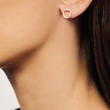 Connection Earrings in 18K Gold with White Diamonds