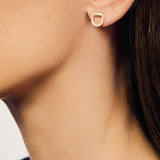 Connection Earrings in Yellow Gold with White Diamonds