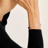 Challenge Bangle in Pink Gold Demi Pavé with White Diamonds