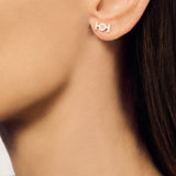 Challenge Studs in White Gold with White Diamonds
