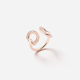 Connection Ring in 18K Gold with White Diamonds