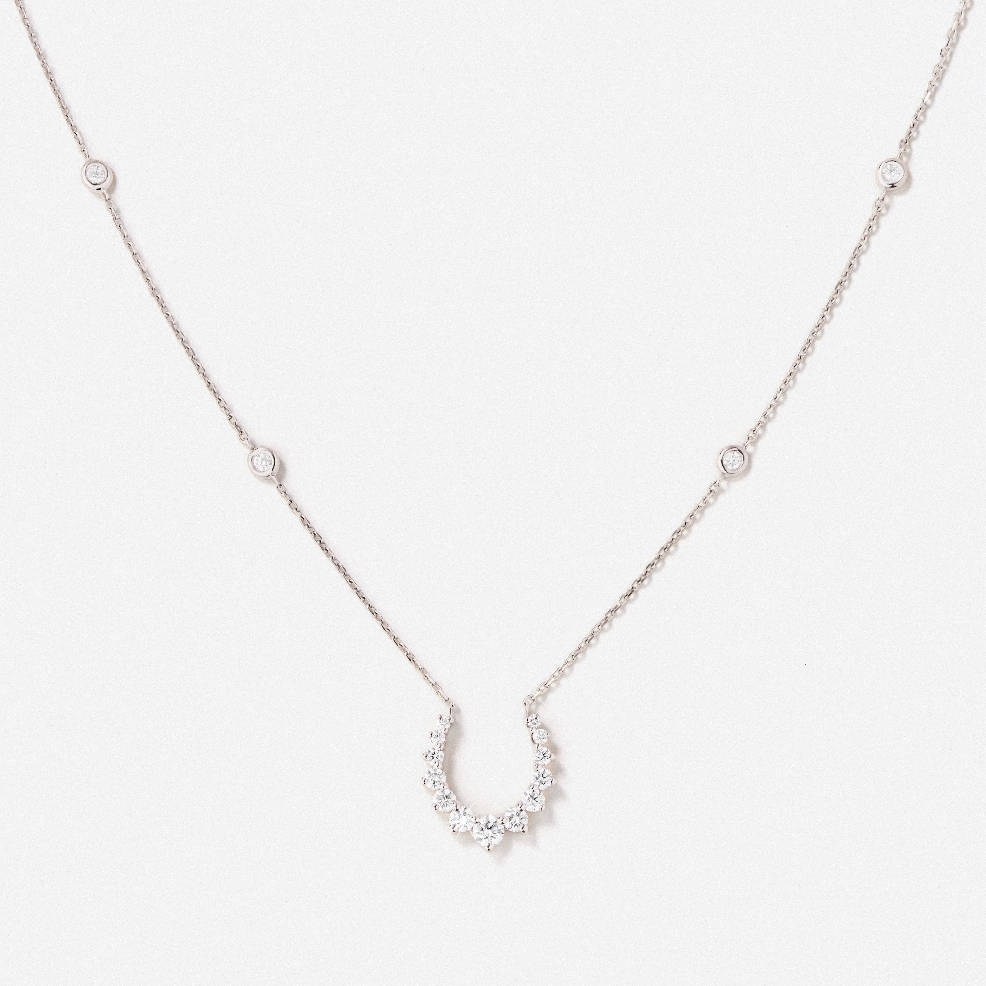 Double Confidence Necklace in 18K Gold with White Diamonds — styled, TOTI equestrian jewellery
