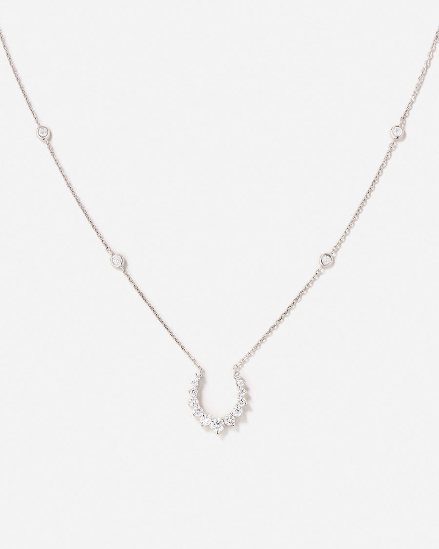 Double Confidence Necklace in White Gold with White Diamonds
