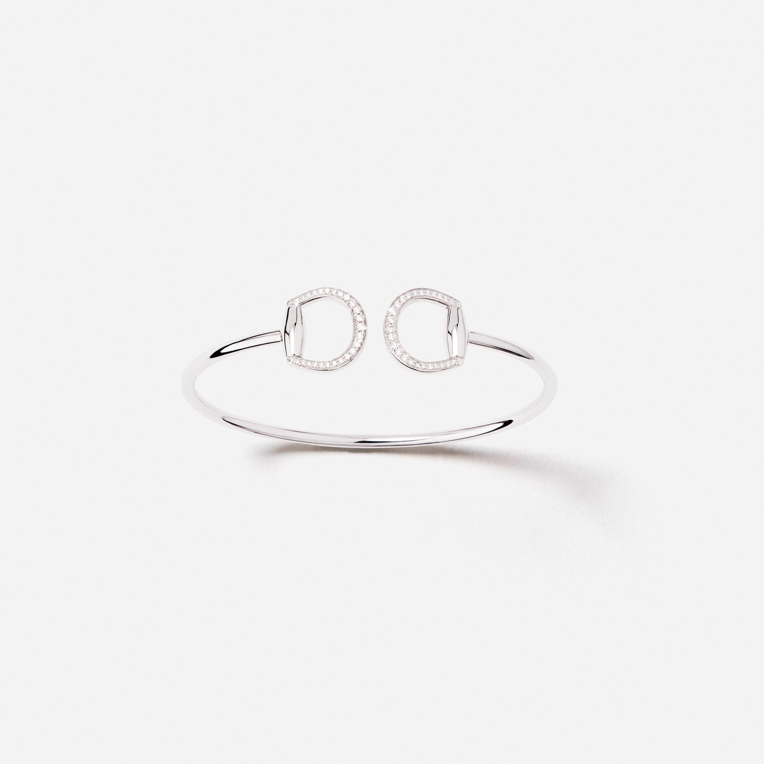 Connection Bangle in 18K Gold with White Diamonds — styled, TOTI equestrian jewellery