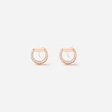 Connection Earrings in Pink Gold with White Diamonds
