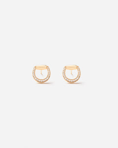 Connection Earrings in 18K Gold with White Diamonds