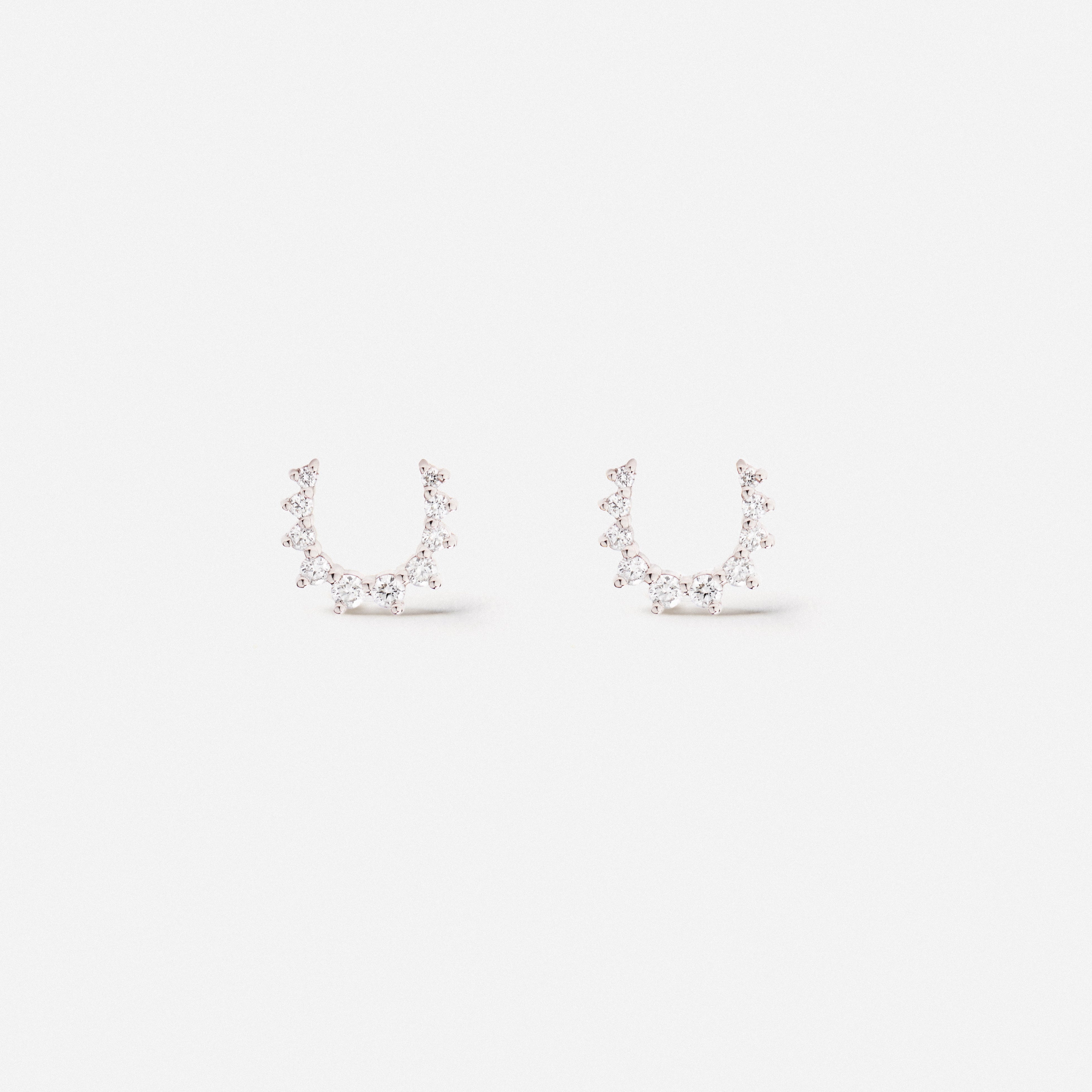 Confidence Earrings in 18K Gold with White Diamonds — styled, TOTI equestrian jewellery