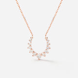 Double Confidence Necklace in Pink Gold with White Diamonds