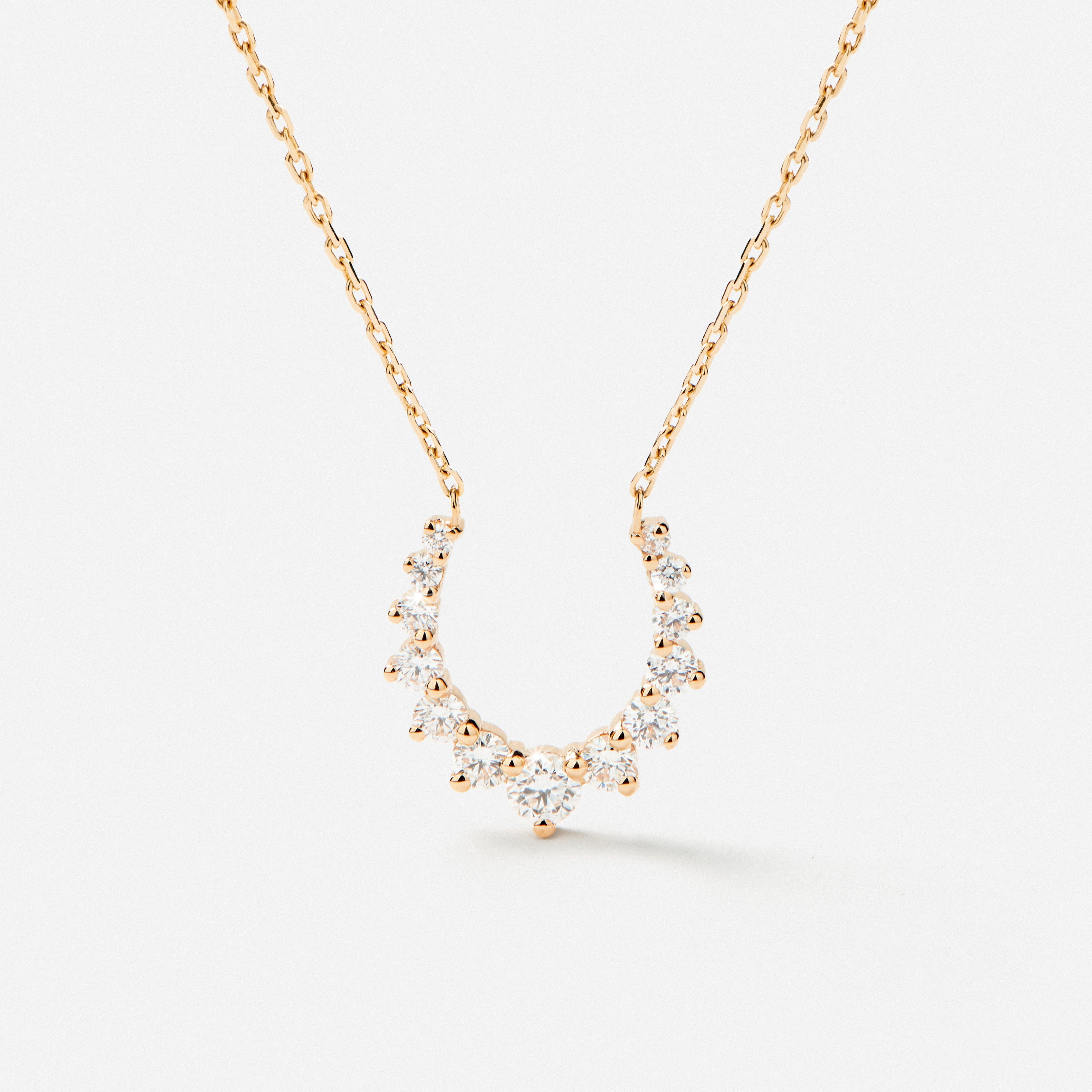 Double Confidence Necklace in 18K Gold with White Diamonds — detail, TOTI equestrian jewellery