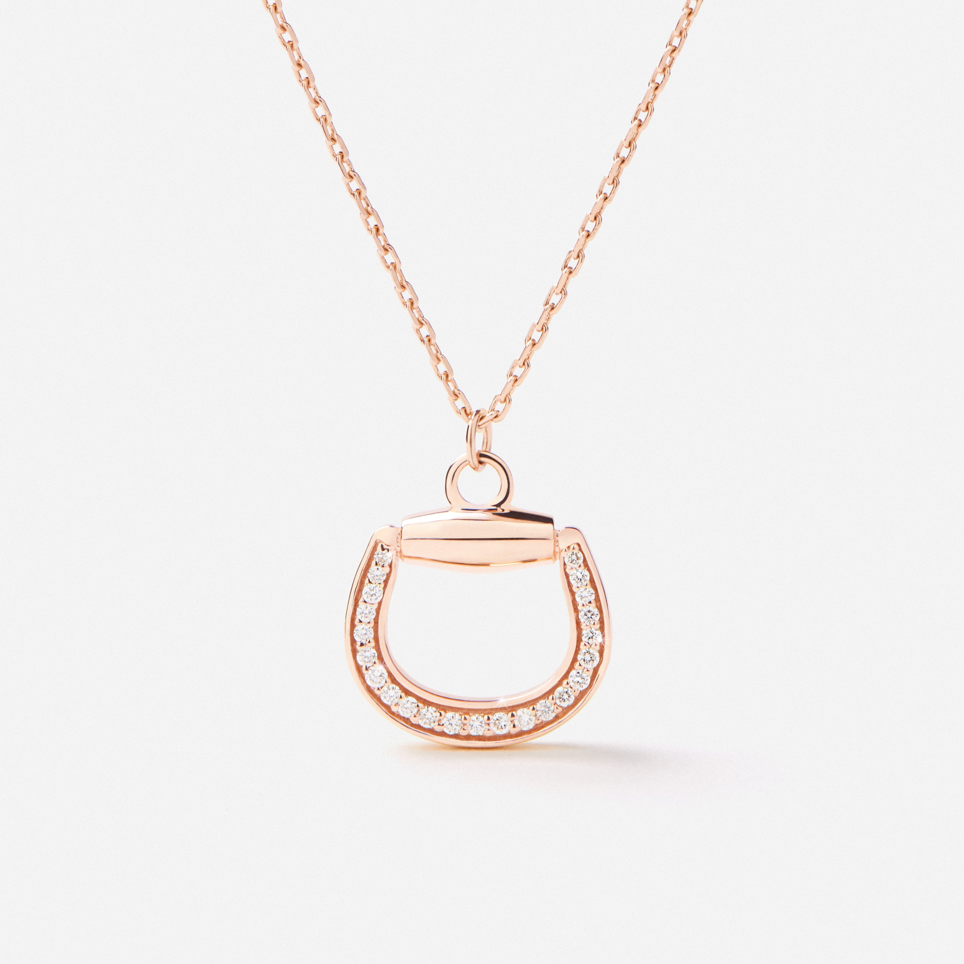 Connection Necklace in 18K Gold with White Diamonds — close-up, TOTI equestrian jewellery