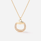 Connection Necklace in 18K Gold with White Diamonds