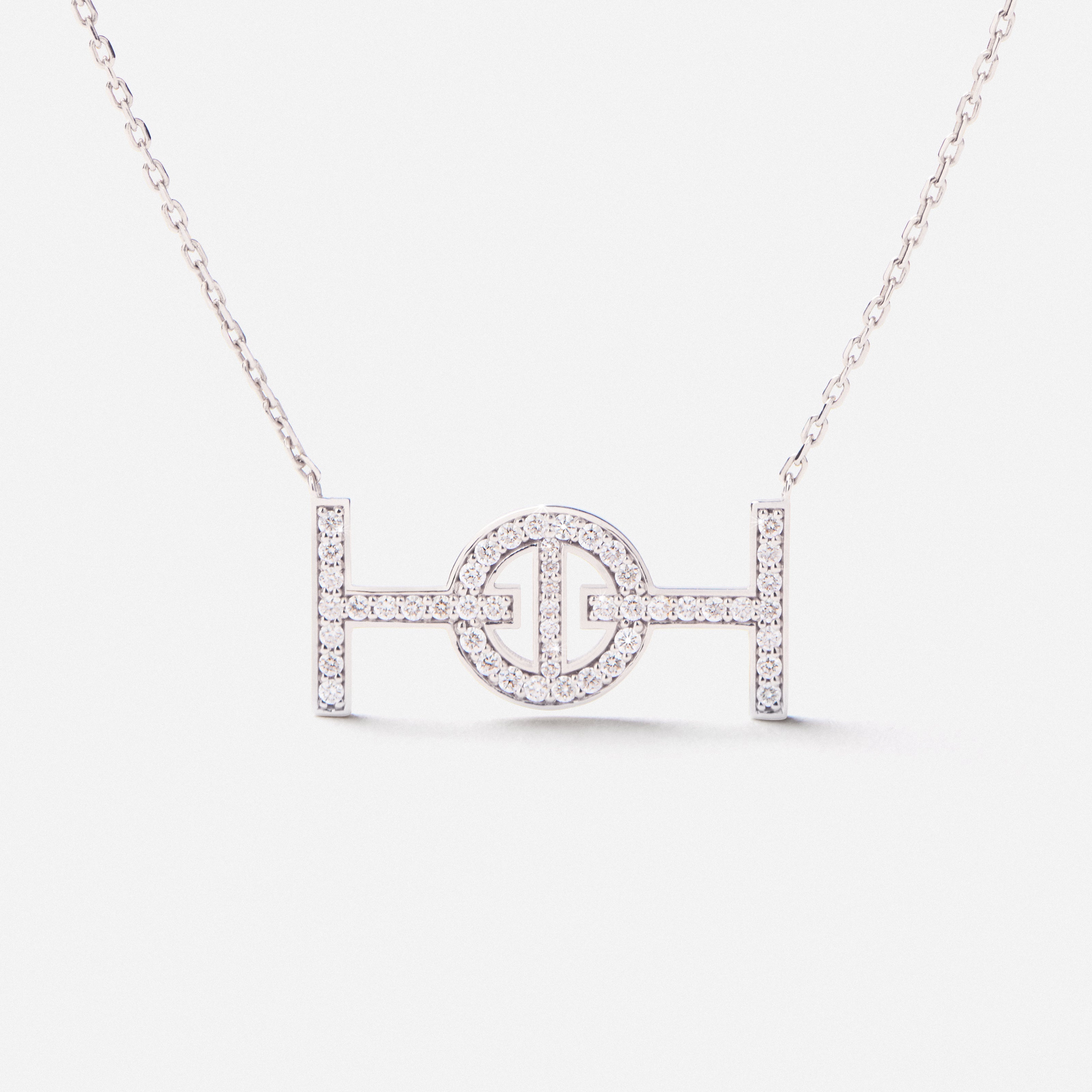 Challenge Necklace in 18K Gold with White Diamonds — styled, TOTI equestrian jewellery