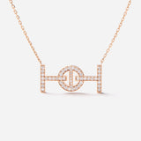 Challenge Necklace in Pink Gold with White Diamonds