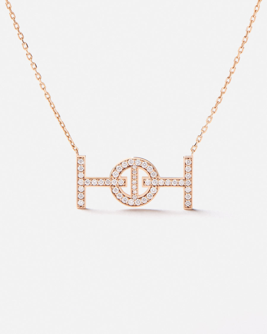 Challenge Necklace in Pink Gold with White Diamonds