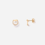 Connection Earrings in Yellow Gold with White Diamonds