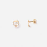 Connection Earrings in 18K Gold with White Diamonds