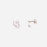 Connection Earrings in White Gold with White Diamonds