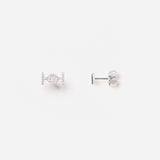 Challenge Studs in White Gold with White Diamonds