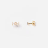 Challenge Studs in 18K Gold with White Diamonds