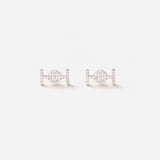 Challenge Studs in 18K Gold with White Diamonds