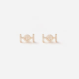 Challenge Studs in 18K Gold with White Diamonds