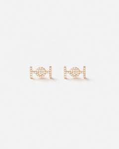 Challenge Studs in 18K Gold with White Diamonds