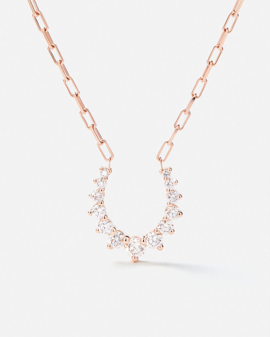 Forever Confident Necklace in Pink Gold with White Diamonds