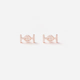 Challenge Studs in 18K Gold with White Diamonds
