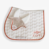 Saddle Pad and Ear Bonnet in Beige