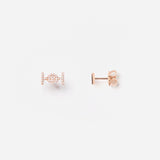 Challenge Studs in 18K Gold with White Diamonds