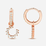 Confidence Hoop Earrings in 9K Gold with White Diamonds