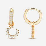 Confidence Hoop Earrings in 9K Gold with White Diamonds