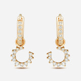 Confidence Hoop Earrings in 9K Gold with White Diamonds