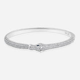 Celebration Horse Head Bangle in White Gold with White Diamonds