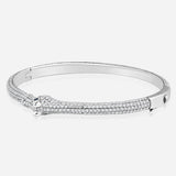 Celebration Horse Head Bangle in White Gold with White Diamonds