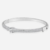 Celebration Horse Head Bangle in 18K Gold with White Diamonds
