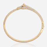 Celebraion Horse Head bangle in Yellow Gold with White Diamonds