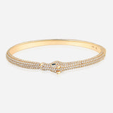 Celebration Horse Head Bangle in 18K Gold with White Diamonds