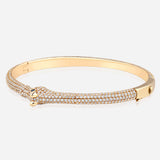 Celebration Horse Head Bangle in 18K Gold with White Diamonds