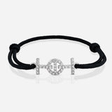Challenge Cord Bracelet in 9K White Gold with White Diamonds