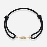 Challenge Cord Bracelet in 9K Yellow Gold with White Diamonds