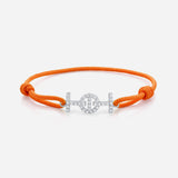Challenge Cord Bracelet in 9K White Gold with White Diamonds