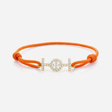 Challenge Cord Bracelet in 9K Yellow Gold with White Diamonds