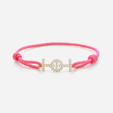 Challenge Cord Bracelet in 9K Yellow Gold with White Diamonds