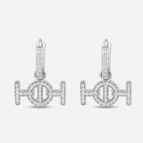 Challenge Hoop Earrings in 9K Gold with White Diamonds